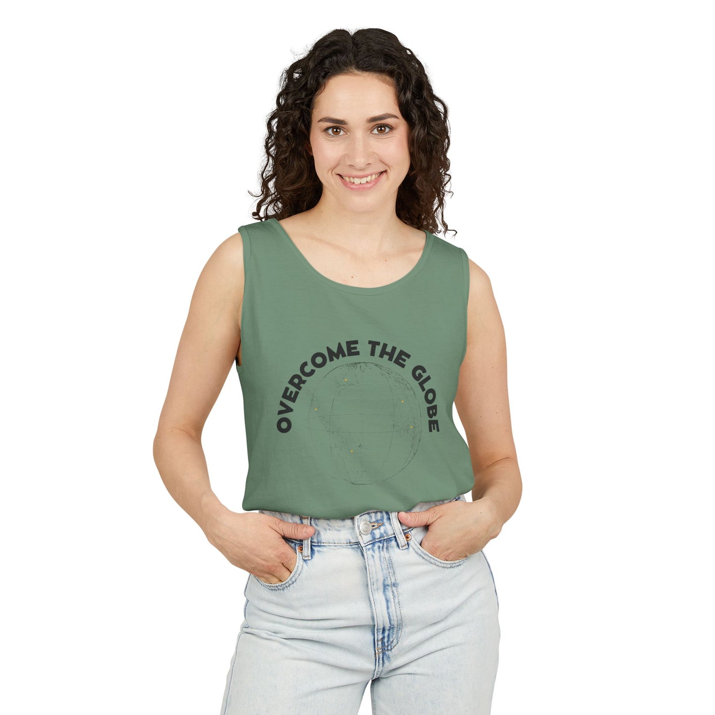 Women Cotton Tank -Multicolors! "Overcome the Globe"