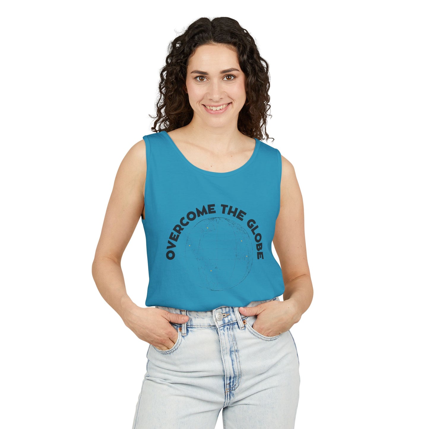 Women Cotton Tank -Multicolors! "Overcome the Globe"