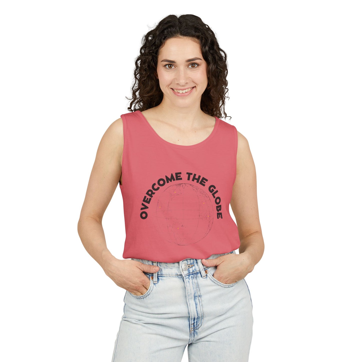 Women Cotton Tank -Multicolors! "Overcome the Globe"