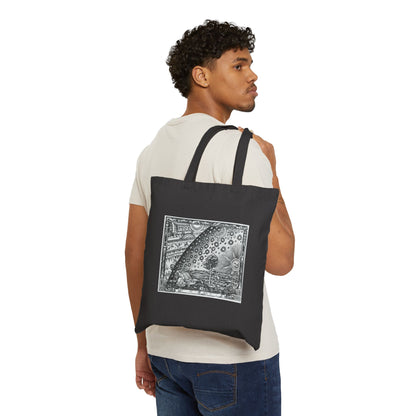 BLACK-Cotton Canvas Tote Bag - Firmament bag Ps. 19:1
