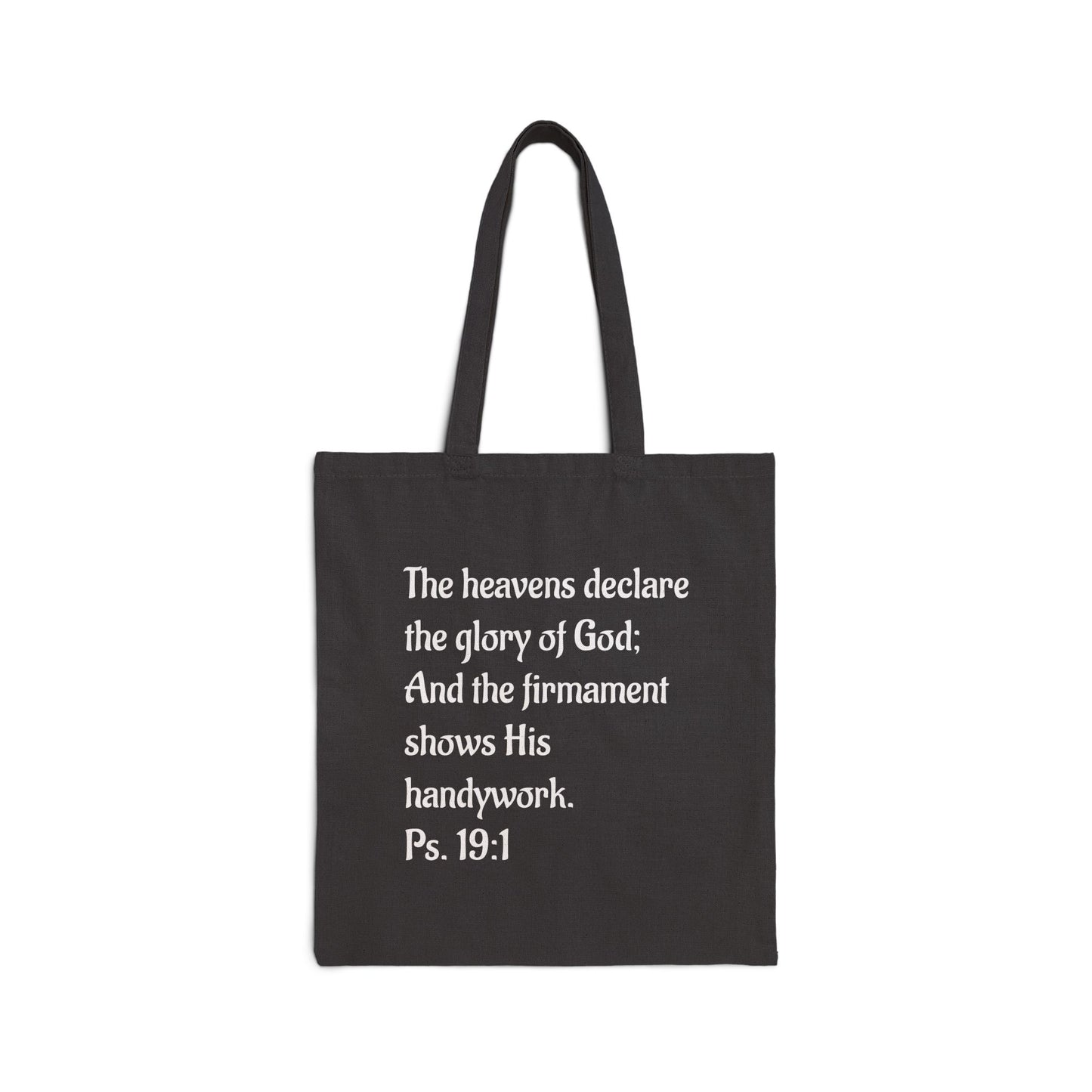 BLACK-Cotton Canvas Tote Bag - Firmament bag Ps. 19:1