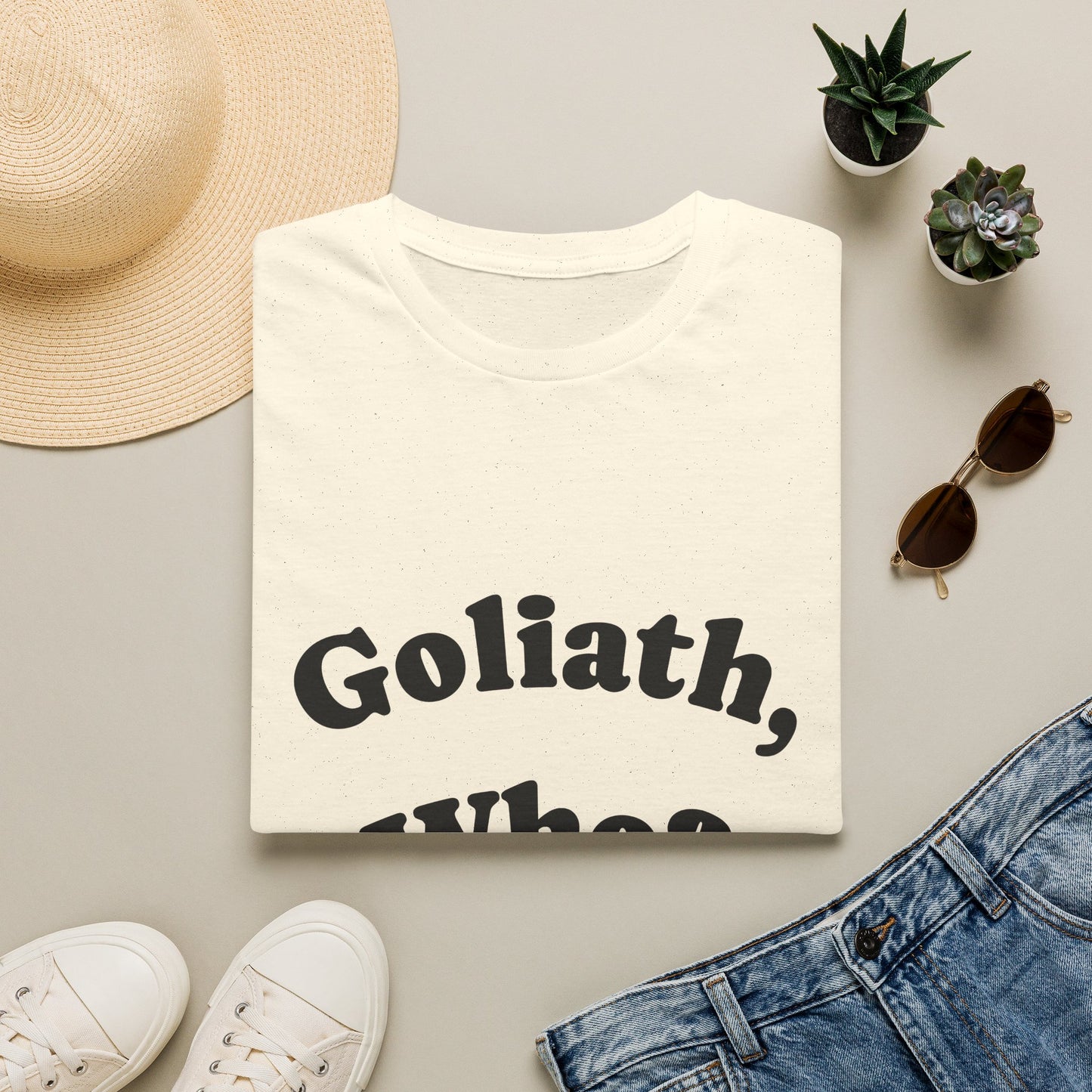 Goliath, Who? Women's Softstyle T-Shirt 100% Cotton -White & Natural Colors