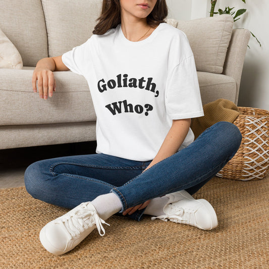 Goliath, Who? Women's Softstyle T-Shirt 100% Cotton -White & Natural Colors