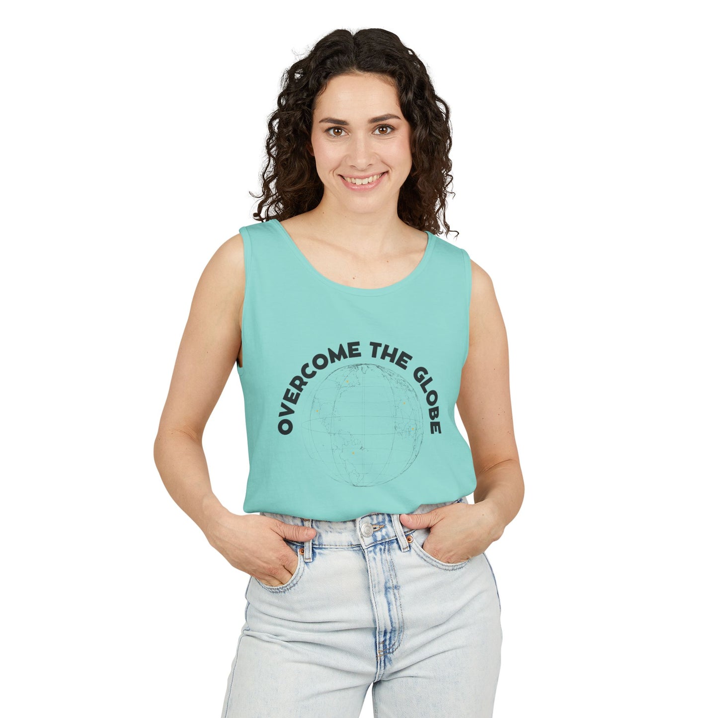 Women Cotton Tank -Multicolors! "Overcome the Globe"